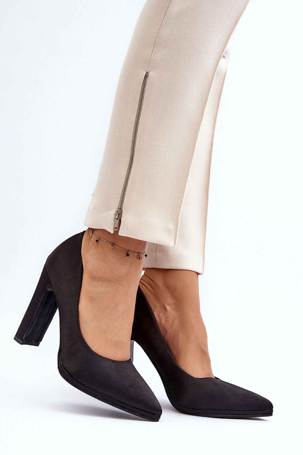 Block Heel Pumps 11cm | Satin-Effect Evening Shoes UK