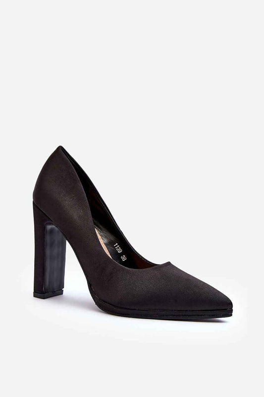 Block Heel Pumps 11cm | Satin-Effect Evening Shoes UK