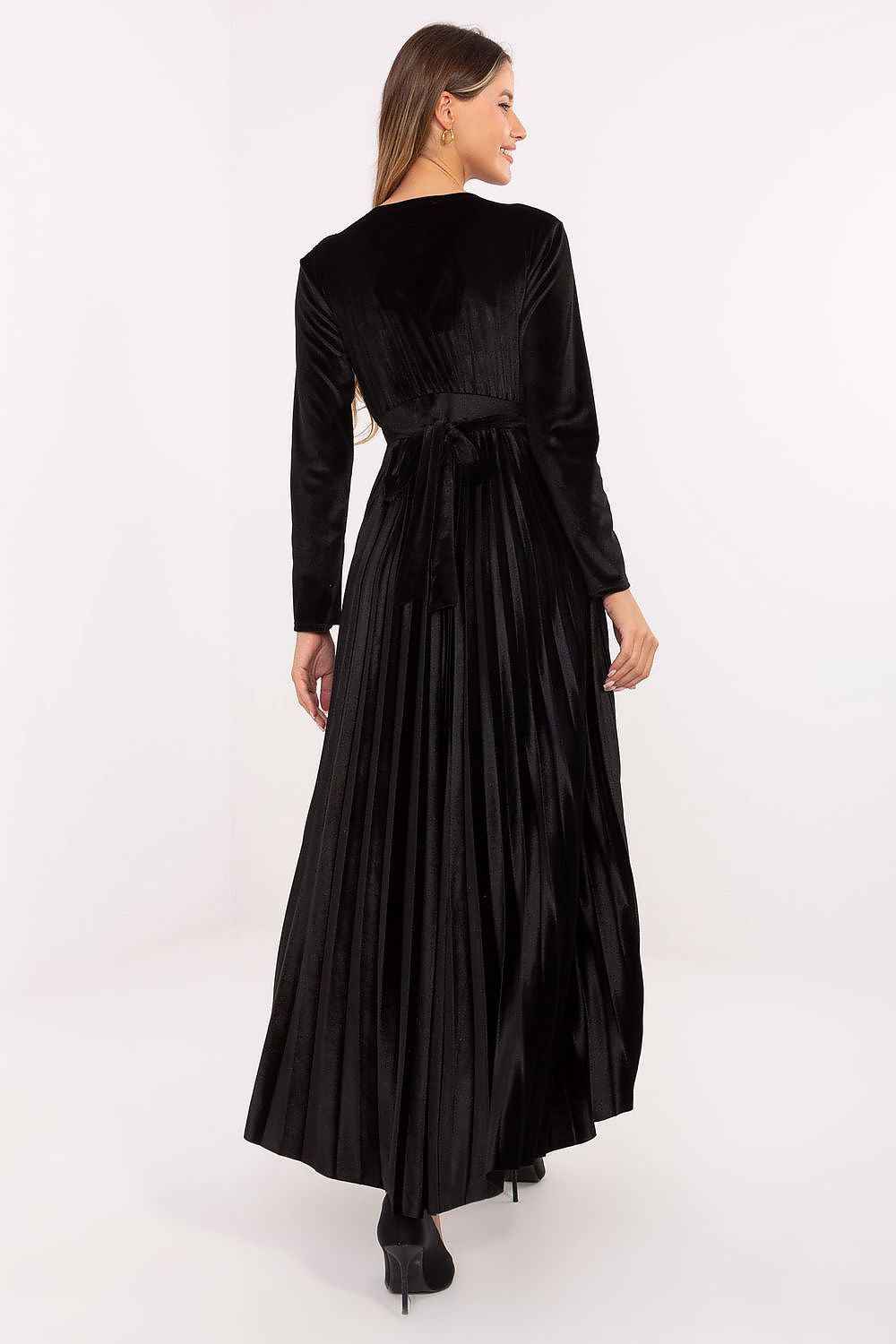 Spectacular Black Sequin Maxi Dress - Long Sleeve Evening Gown | Italy Moda