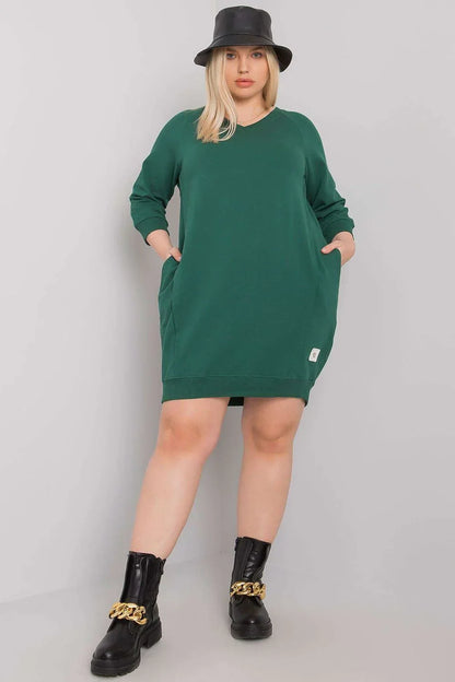 Plus Size Fuchsia Dress with Pockets - 3/4 Sleeve Cotton Dress - Shello's Creative Boutique
