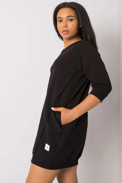 Plus Size Fuchsia Dress with Pockets - 3/4 Sleeve Cotton Dress - Shello's Creative Boutique