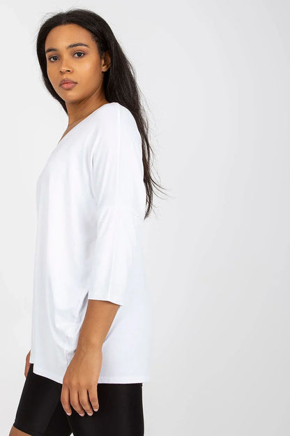 Plus Size Sweetheart Blouse - Elegant 3/4 Sleeve Top One Size Fits All - Shello's Creative Boutique
