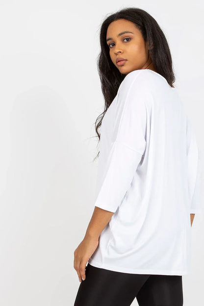 Plus Size Sweetheart Blouse - Elegant 3/4 Sleeve Top One Size Fits All - Shello's Creative Boutique
