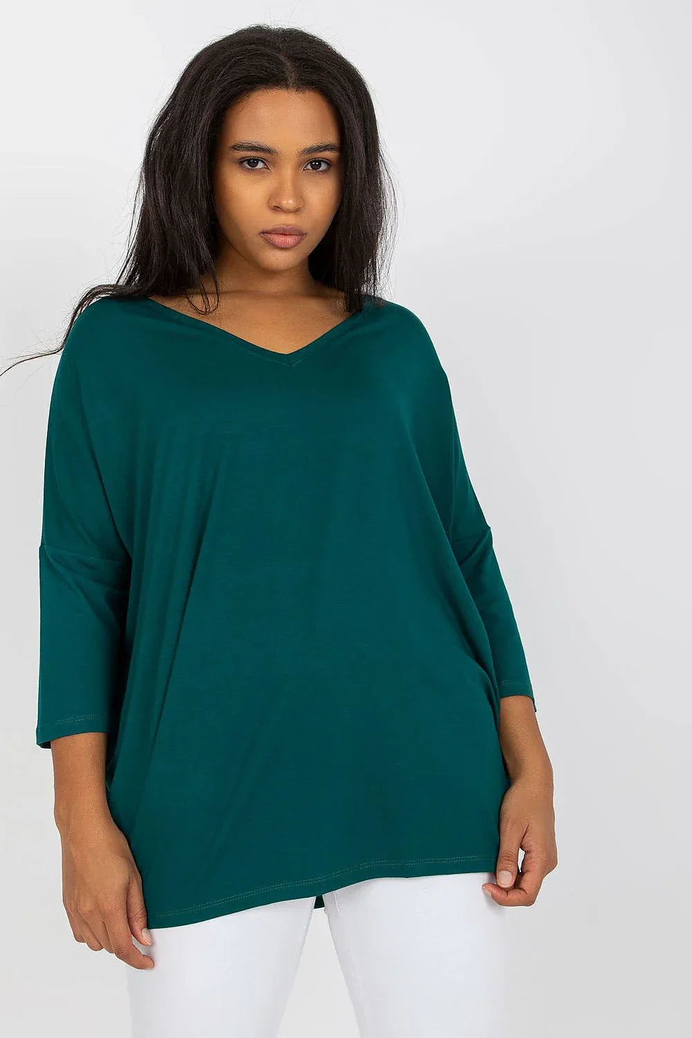 Plus Size Sweetheart Blouse - Elegant 3/4 Sleeve Top One Size Fits All - Shello's Creative Boutique
