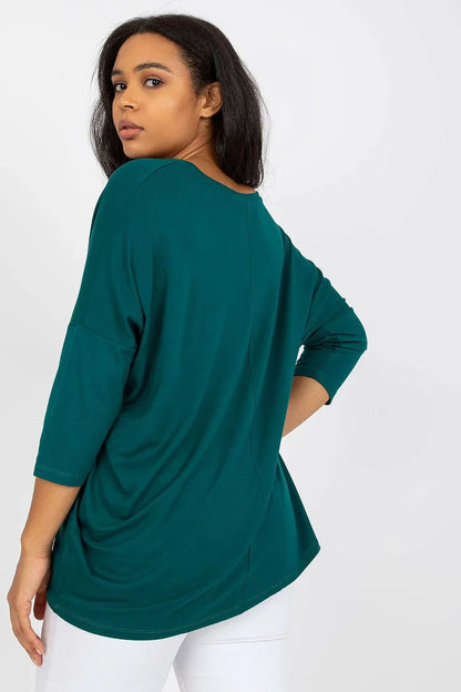 Plus Size Sweetheart Blouse - Elegant 3/4 Sleeve Top One Size Fits All - Shello's Creative Boutique