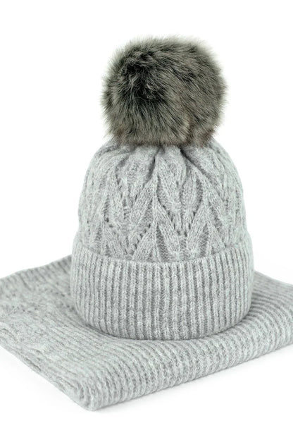 Art of Polo Winter Set – Cap (Pom-Pom Hat + Scarf) - Shello's Creative Boutique