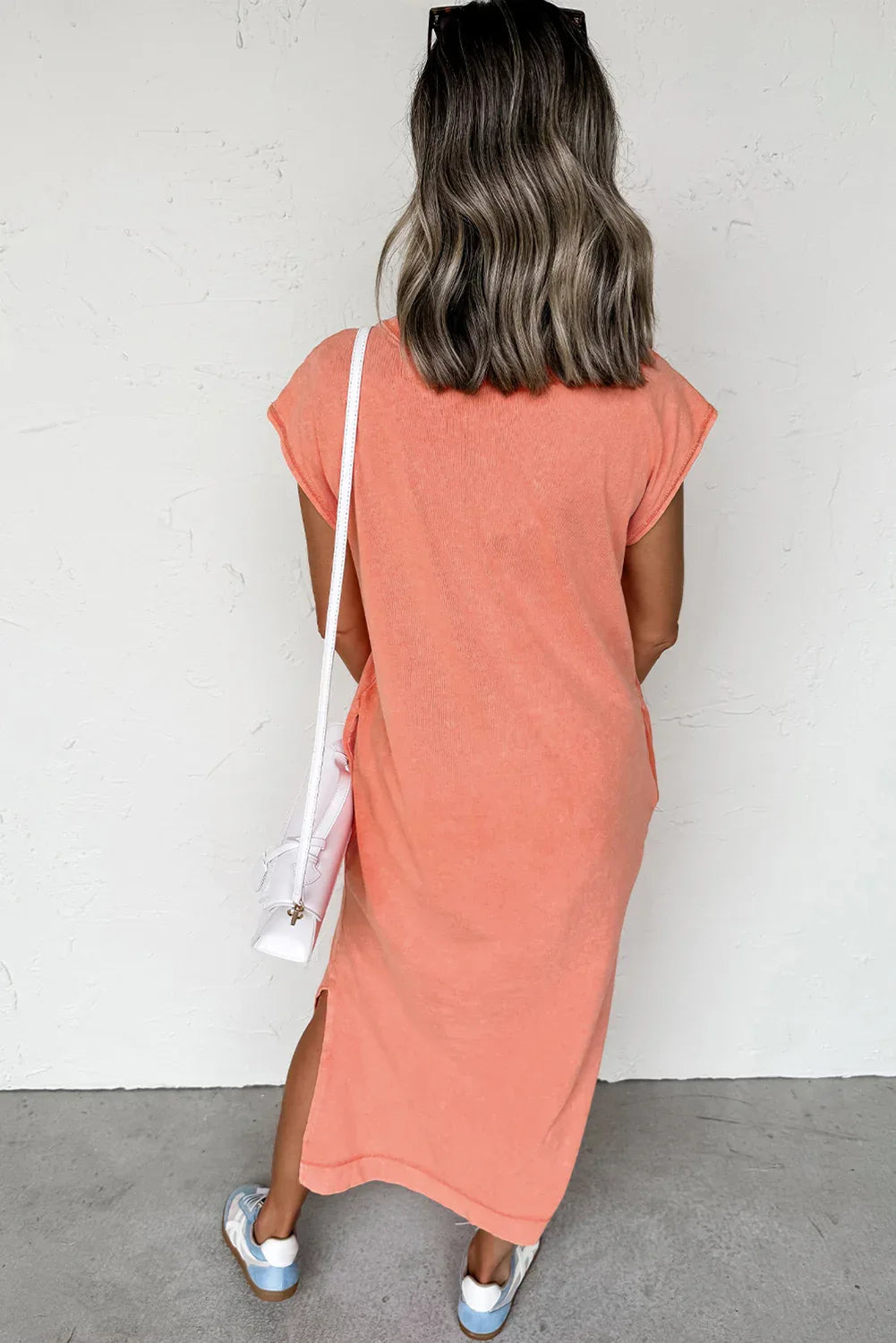 Clearly Aqua Mineral Wash Pocketed T-shirt Dress - Shello's Creative Boutique