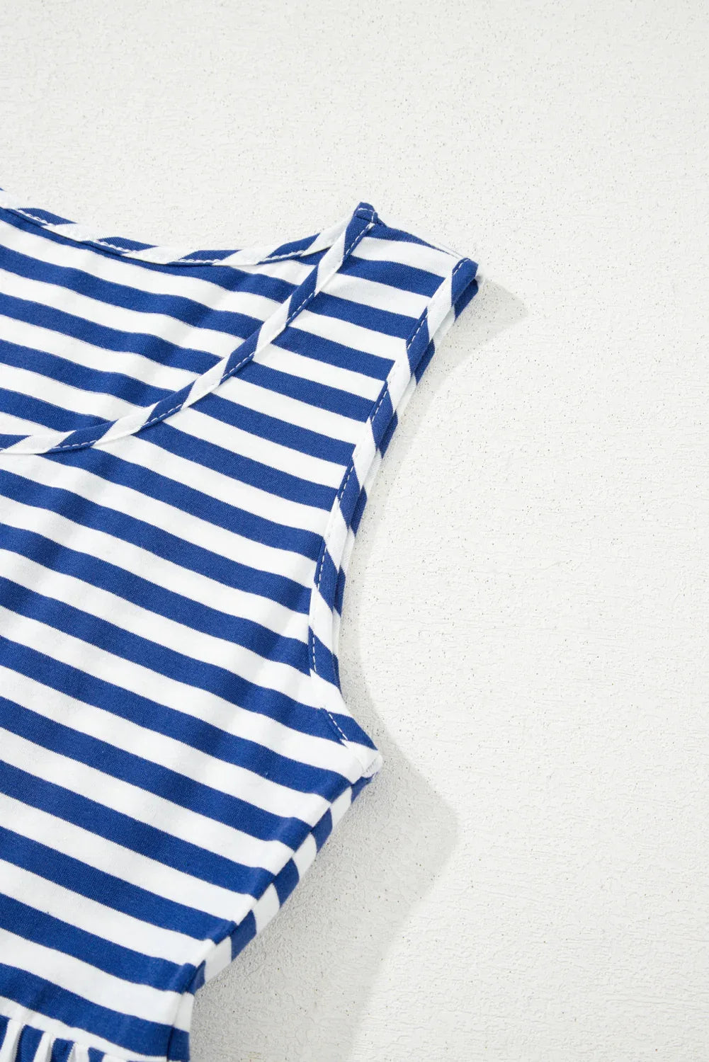 Rose Stripe U Neck Sleeveless Loose Fit Mini Dress - Shello's Creative Boutique