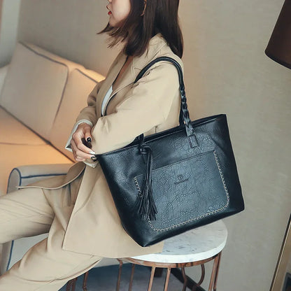 Women Messenger Bags With Tassel Large Capacity PU Leather - Shello's Creative Boutique