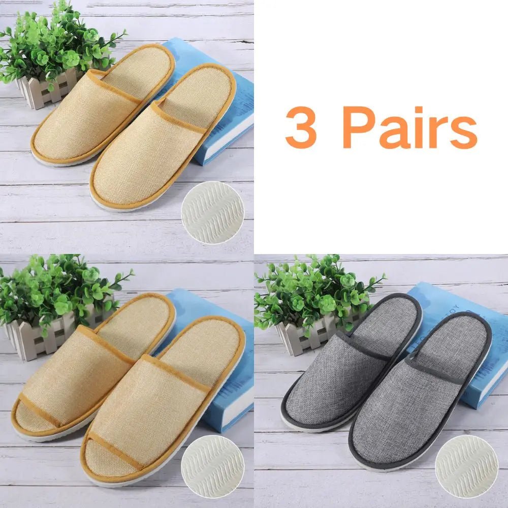 Disposable Guest Slippers - 3 Pairs Non - Slip Indoor Set - Shello's Creative Boutique