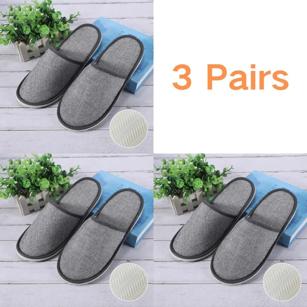 Disposable Guest Slippers - 3 Pairs Non - Slip Indoor Set - Shello's Creative Boutique