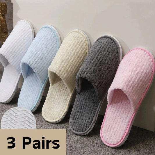 Disposable Guest Slippers - 3 Pairs Non - Slip Indoor Set - Shello's Creative Boutique