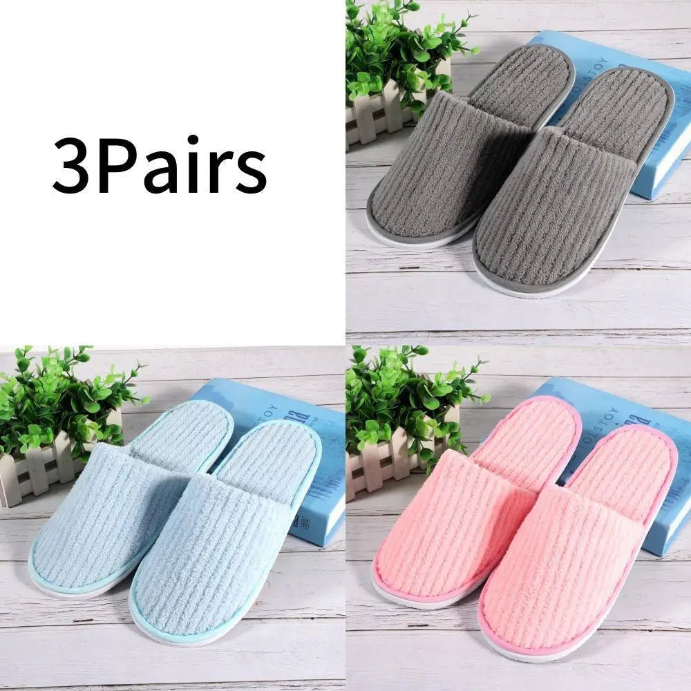Disposable Guest Slippers - 3 Pairs Non - Slip Indoor Set - Shello's Creative Boutique