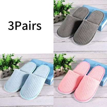 Disposable Guest Slippers - 3 Pairs Non - Slip Indoor Set - Shello's Creative Boutique