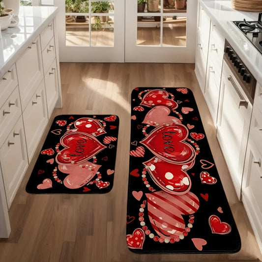 2/3 Piece Mother's Day Kitchen Mat Set - Floral Design Anti-Slip Absorbent Floor Mat Gift