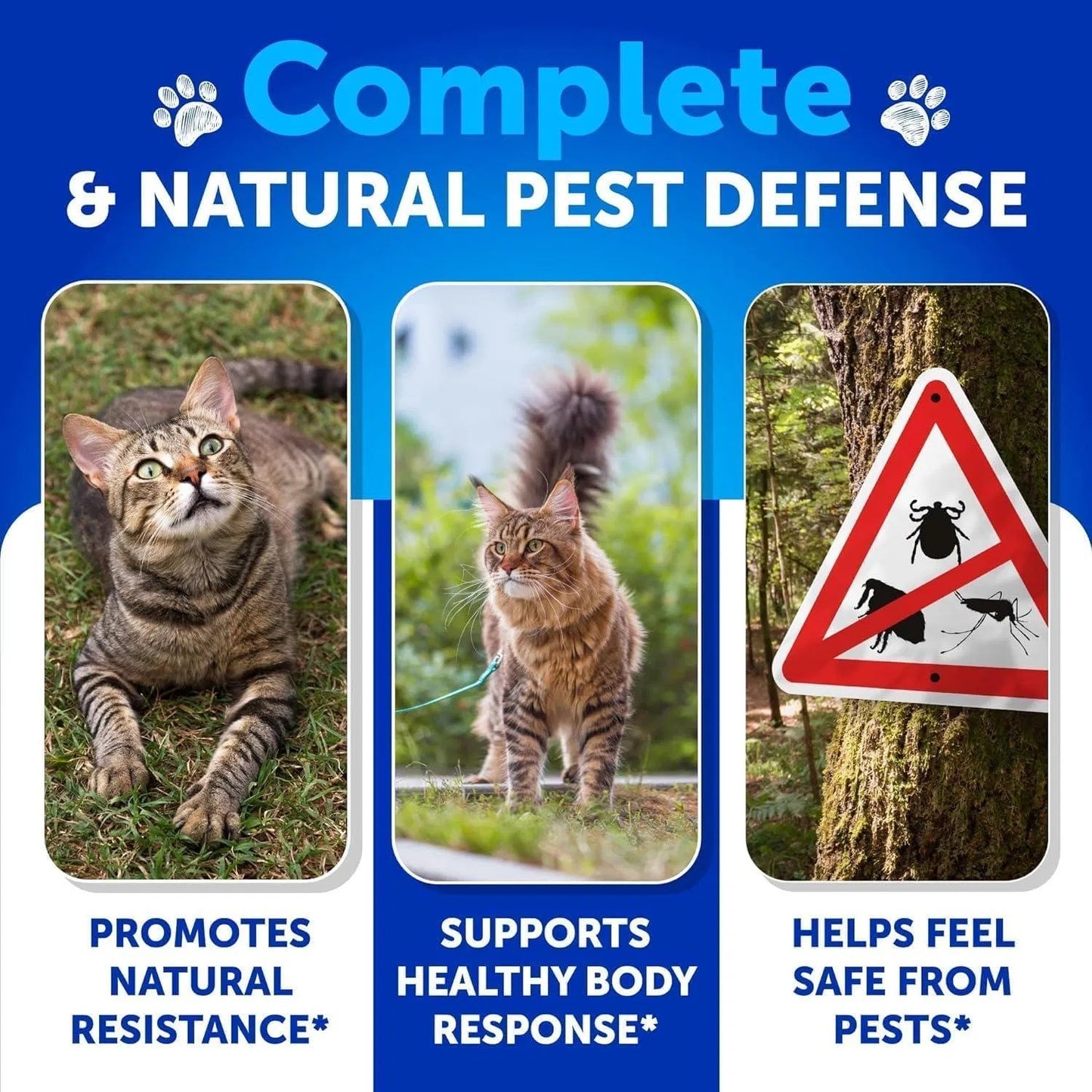 Natural Flea & Tick Supplement for Cats - 135 Soft Chews with Vitamins