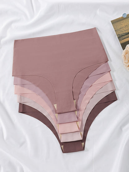 5pcs High Waist Seamless Mixed Color Panties Pack, Women's Underwear & Lingerie Shello's Creative Boutique
