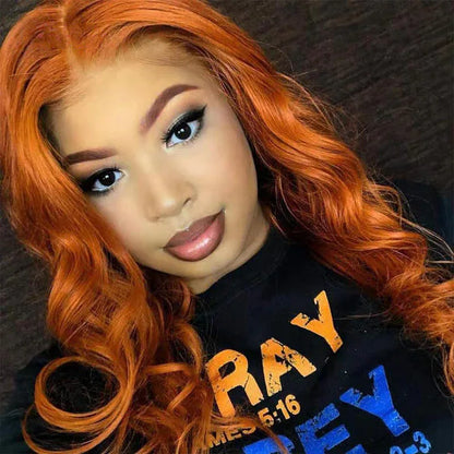 Dark Orange Wig - European & American Style Smooth Hair Set - Shello's Creative Boutique