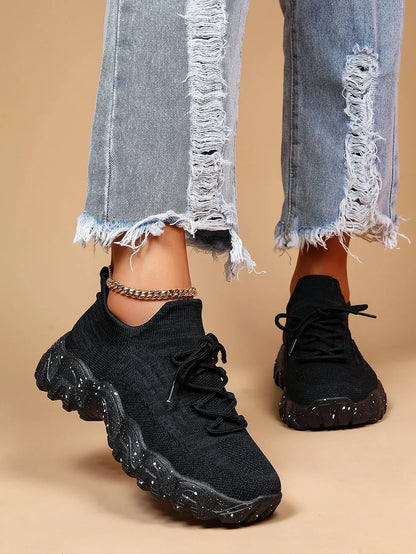 Shello's Striped Low Top Slip-On Sneakers – Round Toe, Non-Slip Fabric Sports Shoes for Women - Shello's Creative Boutique