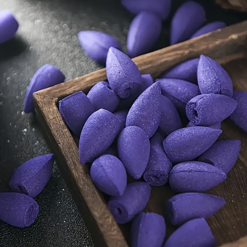 Lavender & Dragon'S Blood Backflow Incense Cones, 44/98 Pack, Elm Material, Featherless for Aromatherapy, Yoga, Meditation, Spa - Ideal Home Decor & Holiday Gift for Christmas, Halloween, Thanksgiving - Shello's Creative Boutique