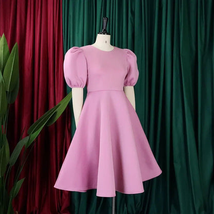 Elegant Pleated A - Line Dress - High Waist Mid - Calf Dress - Shello's Creative Boutique