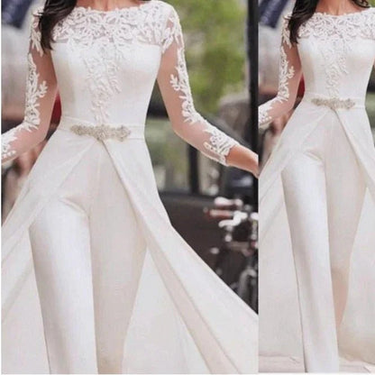 Elegant White Jumpsuit Women Overalls Long One Piece Strapless Slash Neck Feather Y2k Sexy Wedding Party Night Evening Rompers - Shello's Creative Boutique