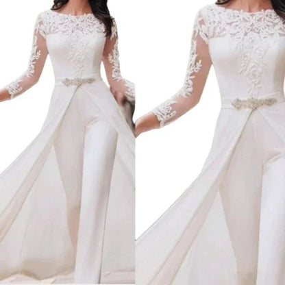 Elegant White Jumpsuit Women Overalls Long One Piece Strapless Slash Neck Feather Y2k Sexy Wedding Party Night Evening Rompers - Shello's Creative Boutique