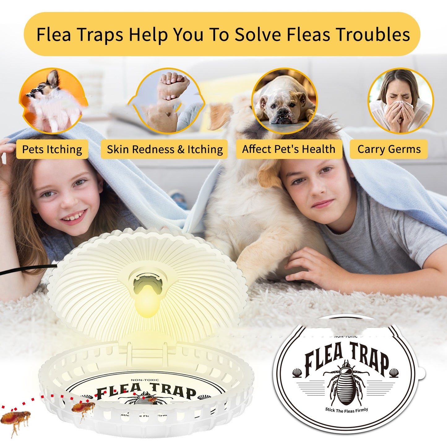 Shell-Shaped Flea Trap Lamp - Stylish Pet Household Flea Catcher