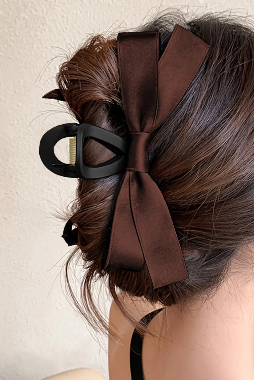 White Solid Color Ribbon Bow Decor Hair Clip – Elegant Viscose Hair Accessory for Women - Shello's Creative Boutique