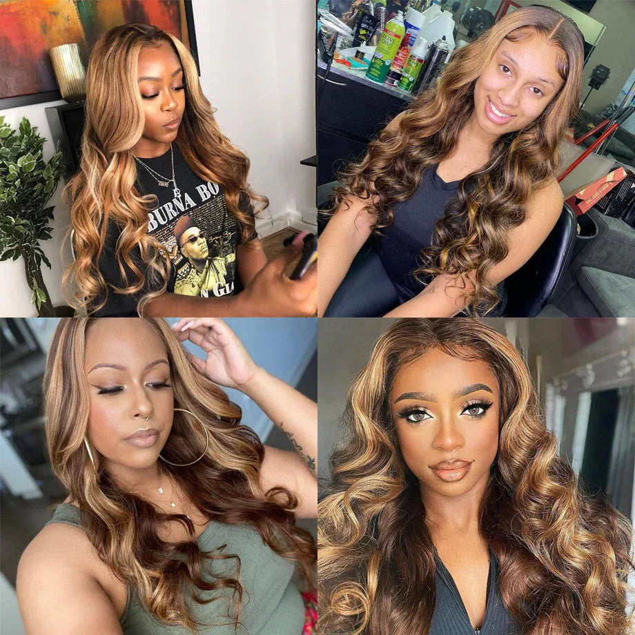 Highlight Ombre Lace Front Wig - 100% Human Hair - Shello's Creative Boutique