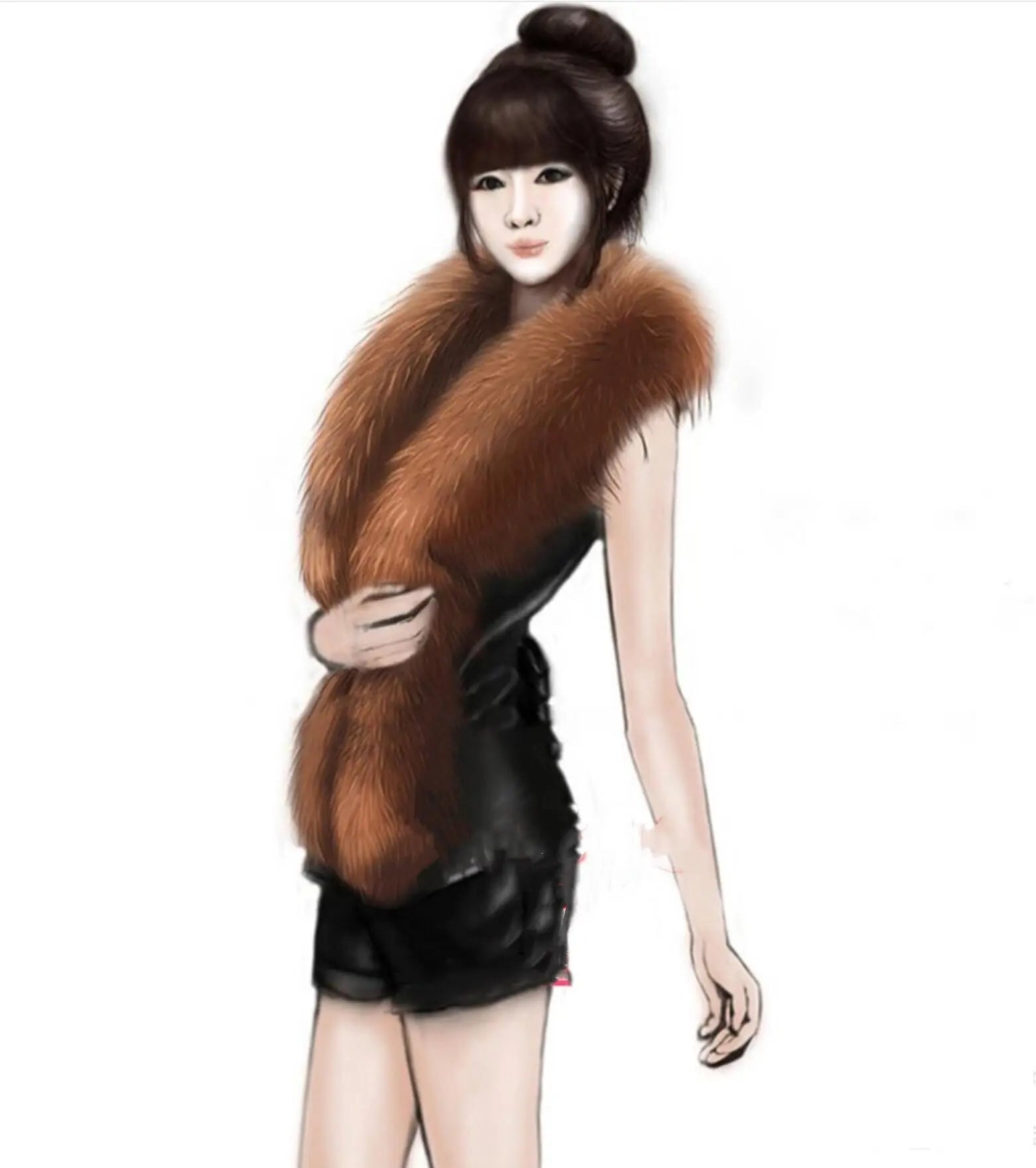 Faux Leather Vest with Fur Collar - Sleeveless Winter Coat - Shello's Creative Boutique