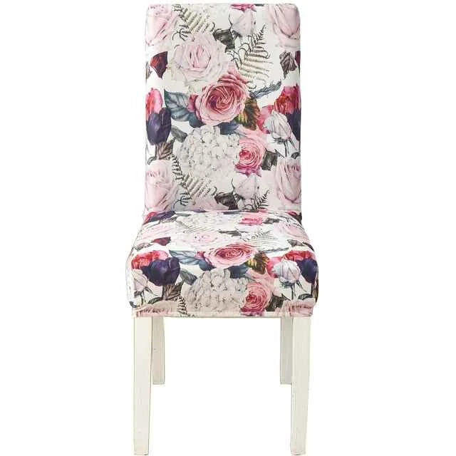 Floral Chair Covers - Elastic Spandex Slipcovers
