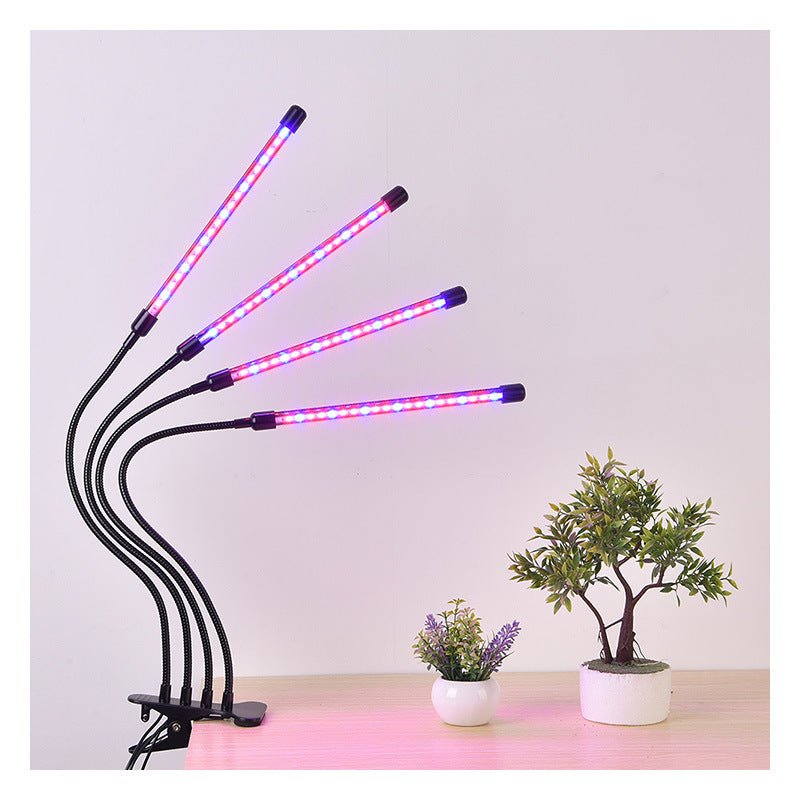 Four - Head LED Clip Grow Light with Timer - 40W Plant Lamp - Shello's Creative Boutique