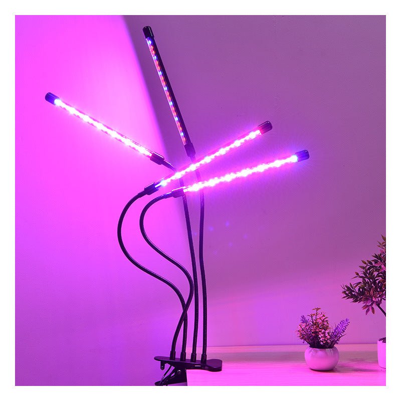 Four - Head LED Clip Grow Light with Timer - 40W Plant Lamp - Shello's Creative Boutique