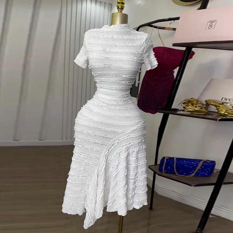 High Neck Swing Dress - Elastic A - Line Party Dress - Shello's Creative Boutique