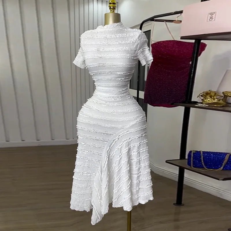 High Neck Swing Dress - Elastic A - Line Party Dress - Shello's Creative Boutique