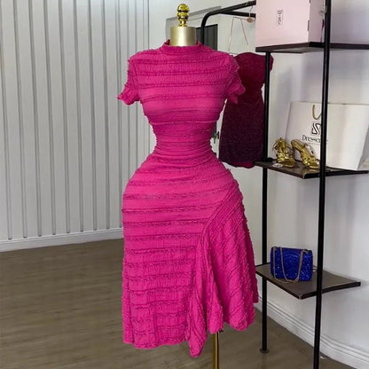 High Neck Swing Dress - Elastic A - Line Party Dress - Shello's Creative Boutique