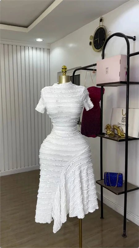 High Neck Swing Dress - Elastic A - Line Party Dress - Shello's Creative Boutique