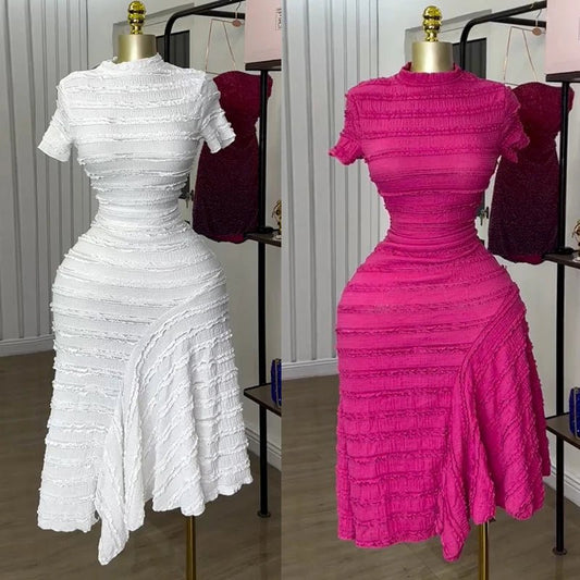 High Neck Swing Dress - Elastic A - Line Party Dress - Shello's Creative Boutique