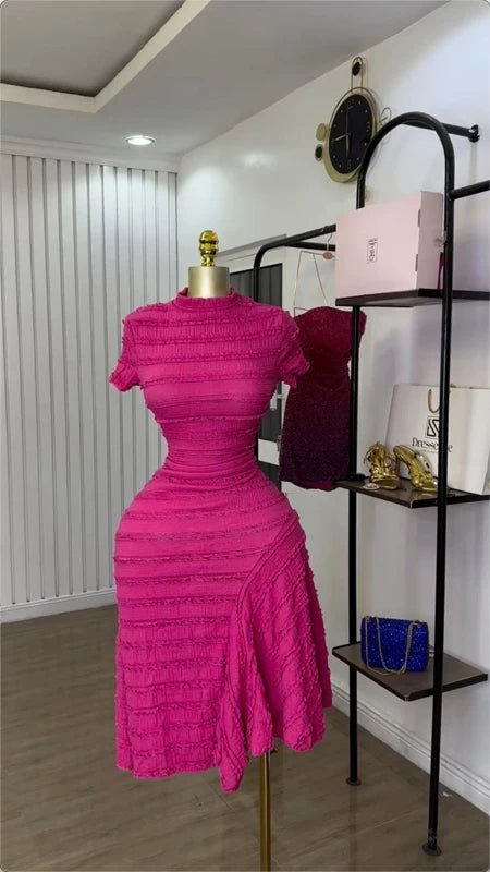 High Neck Swing Dress - Elastic A - Line Party Dress - Shello's Creative Boutique