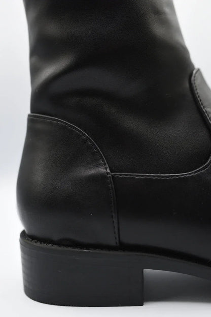Tie Detail Low Heel Knee High Boots - Shello's Creative Boutique
