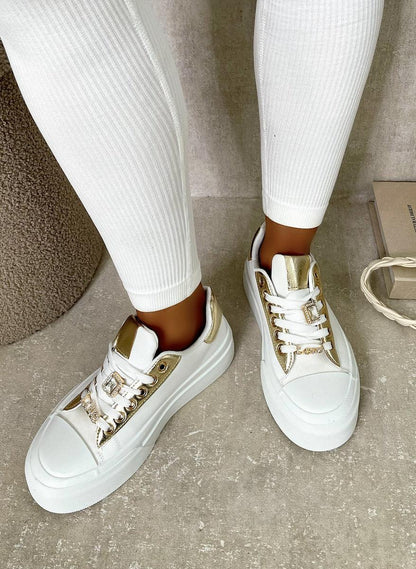 Lace Up Love Platform Trainers - Shello's Creative Boutique