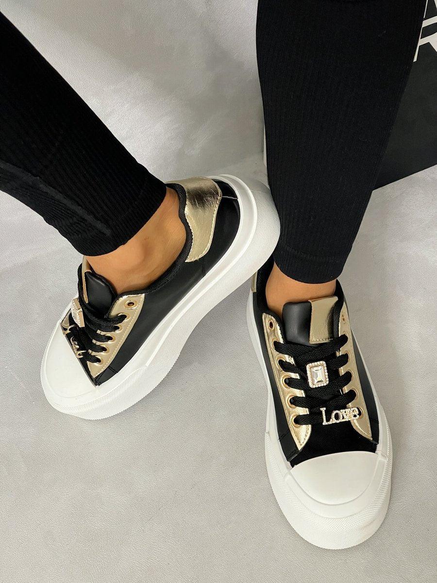 Lace Up Love Platform Trainers - Shello's Creative Boutique