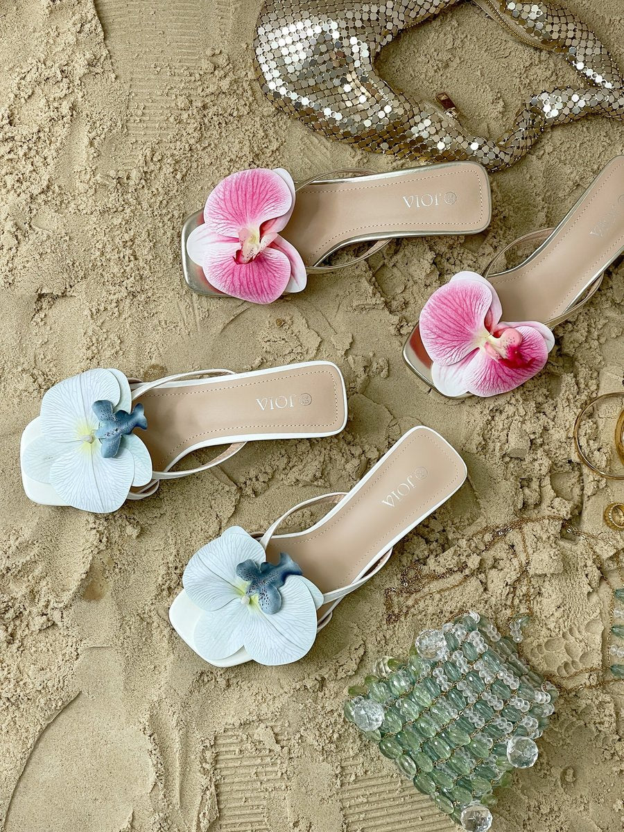 Floral Strap High Heels Moda