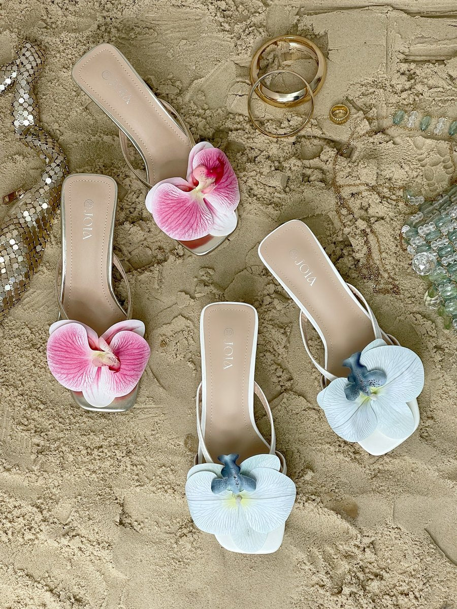 Floral Strap High Heels Moda