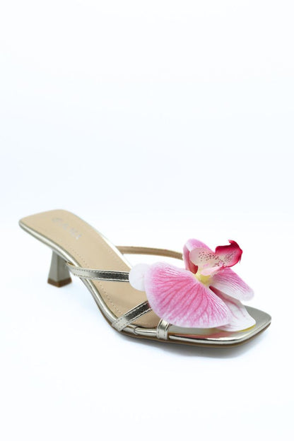 Floral Strap High Heels Moda