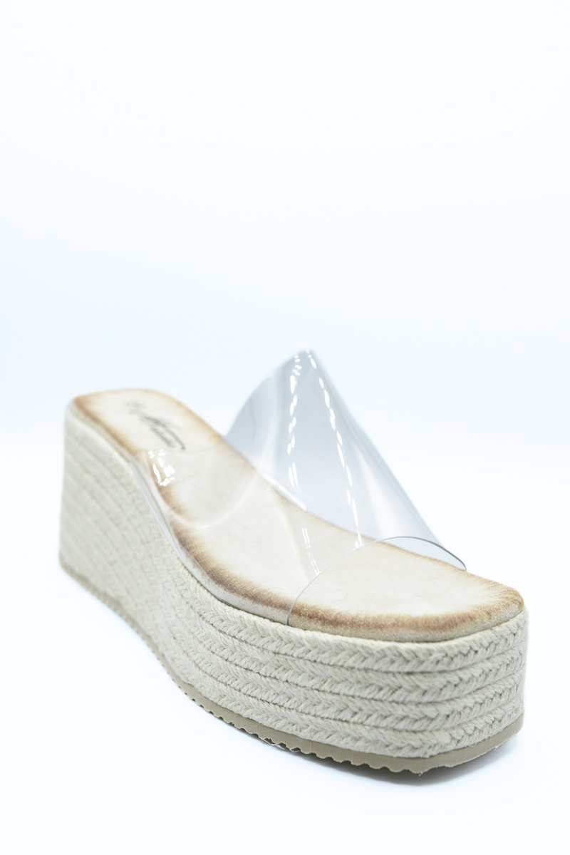 Transparent Strap Platform Wedge Heels Moda
