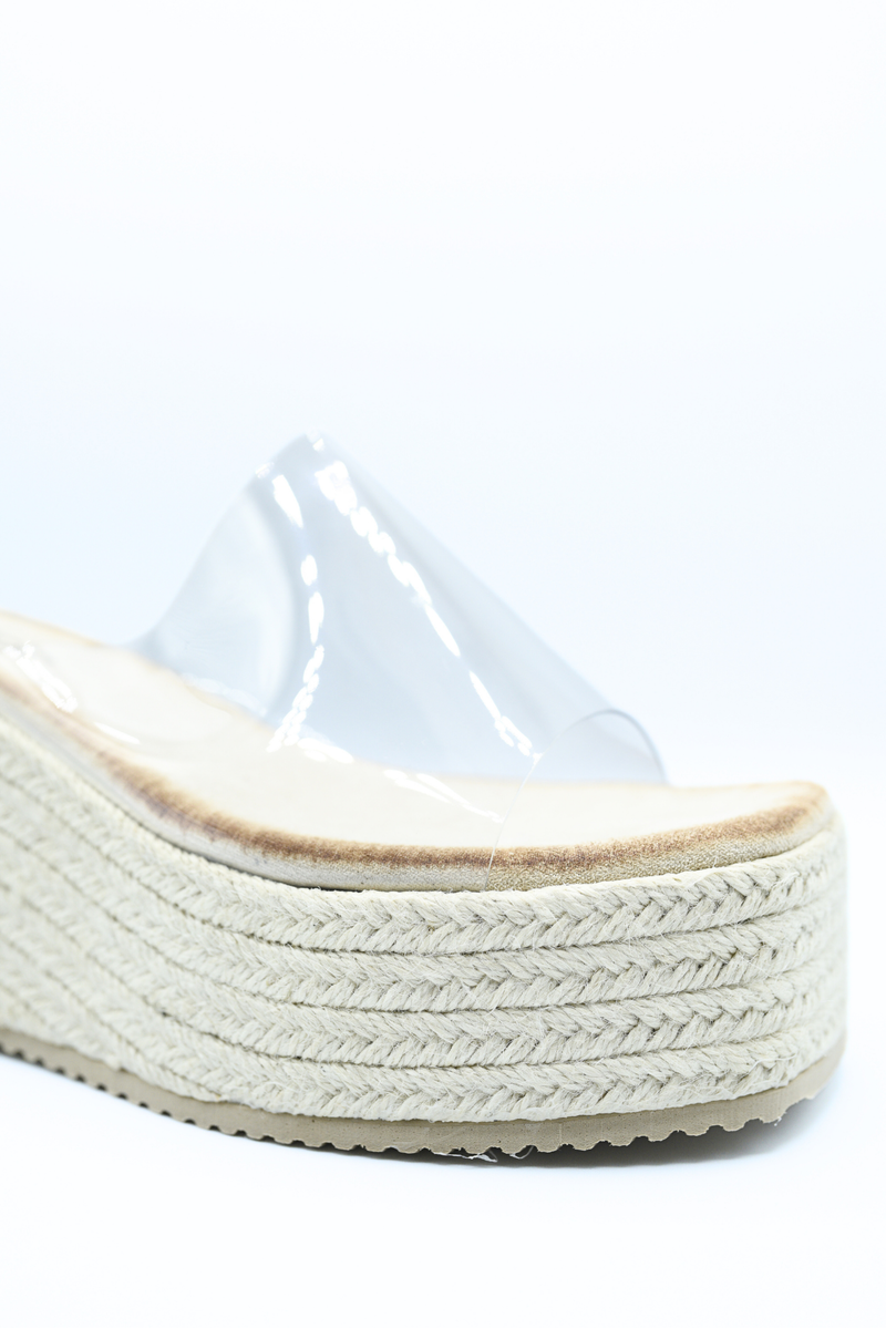 Transparent Strap Platform Wedge Heels Moda