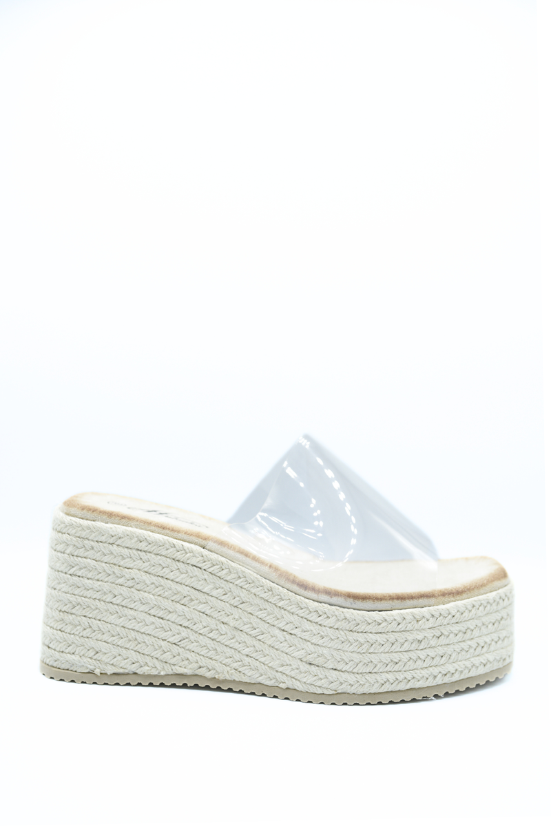 Transparent Strap Platform Wedge Heels Moda