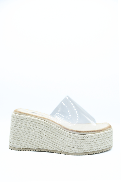 Transparent Strap Platform Wedge Heels Moda